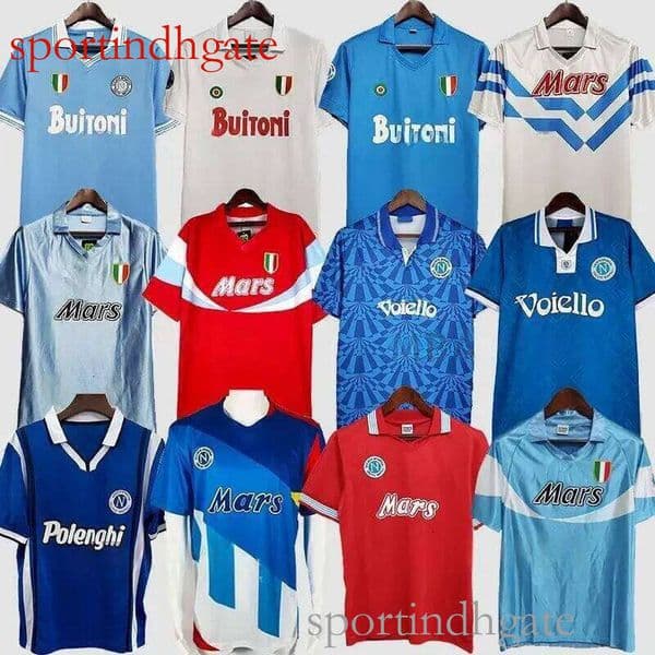 Retro Football Jersey: Classic Design for Napoli Fans, Celebrating the 1980s-90s Era