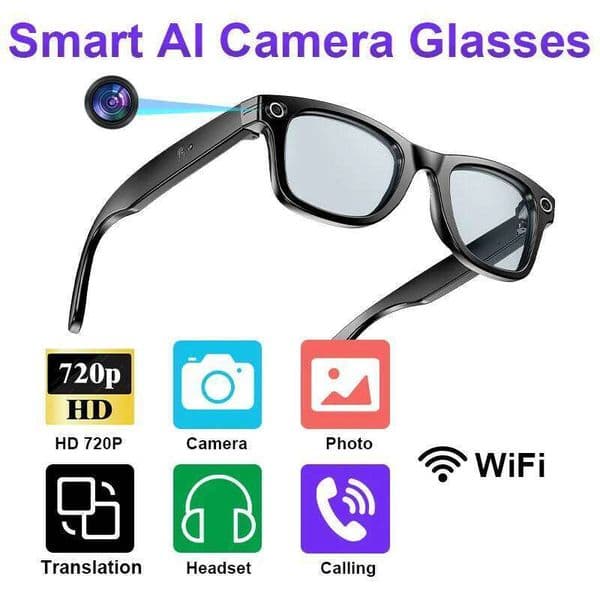 LIGE AI Smart With Sunglasses Mini Camera Video Recorder Wireless Bluetooth Call Anti-Blue Glasses For Man Women