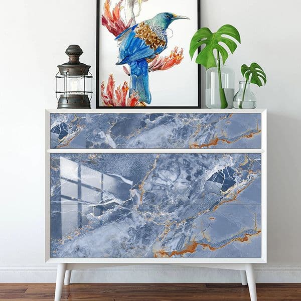 10pcs Marble Pattern Tiles Sticker Kitchen Backsplash Oil-proof Cupboard Washbasin Peel & Stick Waterproof Art Wall Decals