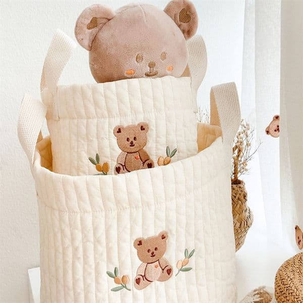 Toy Storage Bag New Diaper Bag Nappy Caddy Baby Items for Newborn Crib Organizer Bedding Cotton Embroidery Mommy Bag Bebe