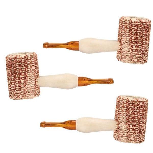 2025 Smoking Pipes Corn pipe 3mm flue, domestic natural corn cob for guests, disposable handmade medium size corn pipe for beginners