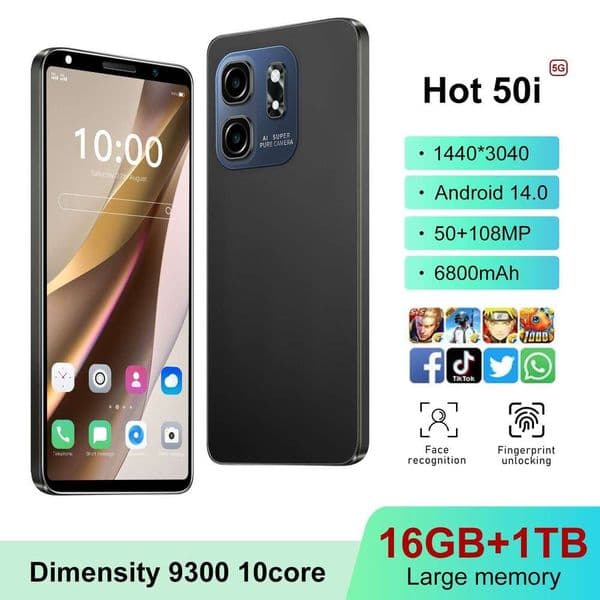 i15 i16 5G Hot-selling New Model Mobile Phone Hot 50i Android All-in-One 5.0 Inch 1+16GB Version