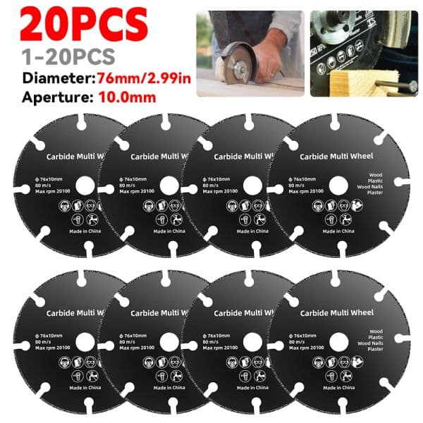 1-20PCS 76mm/2.99inch Cutting Saw Blade Cutting Wheel Rebar Stainless Steel Iron Grinding Disc for Angle Grinder Metal Cutting
