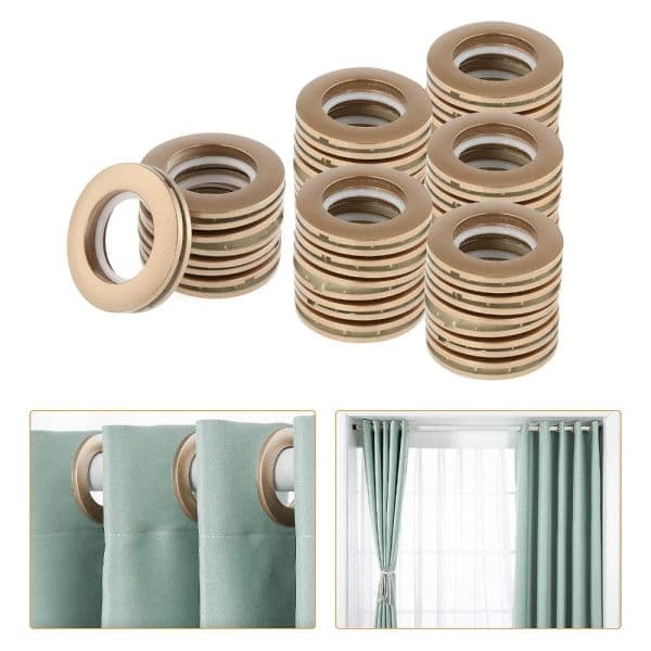 50Pcs 7.3cm Curtain Eyelet Rings Curtain Grommets Roman Ring Inner Diameter 4cm Nanoscale Low Noise Matte Coffee Silver