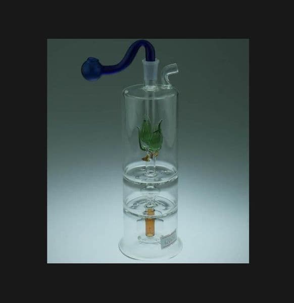 Three-layer filter floral glass Hooka---- oil rig glass bongs water pipe thick pyrex mini heady liquid sci water pipe, color random delivery