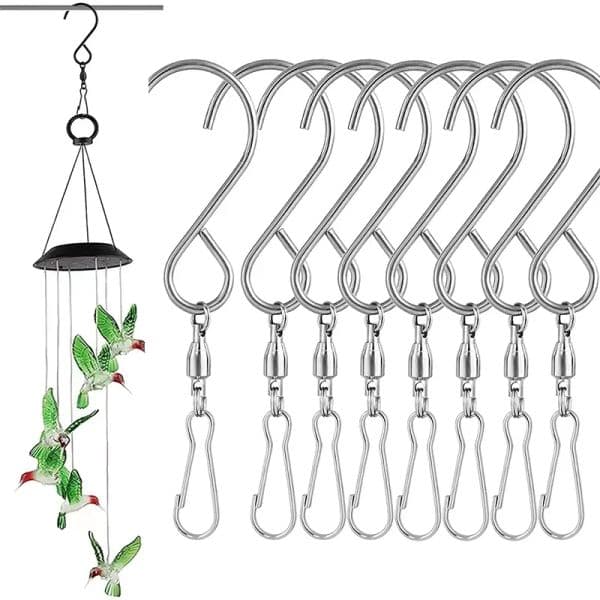 1/5/10Pcs Swivel Hooks Clips for Hanging Wind Spinners Wind Chimes Crystal Twisters Party Tools Kitchen Bedroom Rotating S Hooks