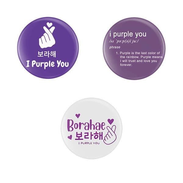 I PURPLE YOU Tinplate Soft Button Pin Funny Creative Hand Heart Gesture Brooches Backpack Lapel Badge Jewelry Accessories Gift