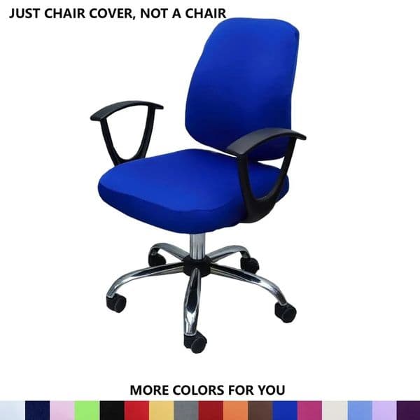 Office Chair Cover With Back Computer Game Seat Cover Solid Universal Spandex Anti-dust Elastic Armchair Slipcover