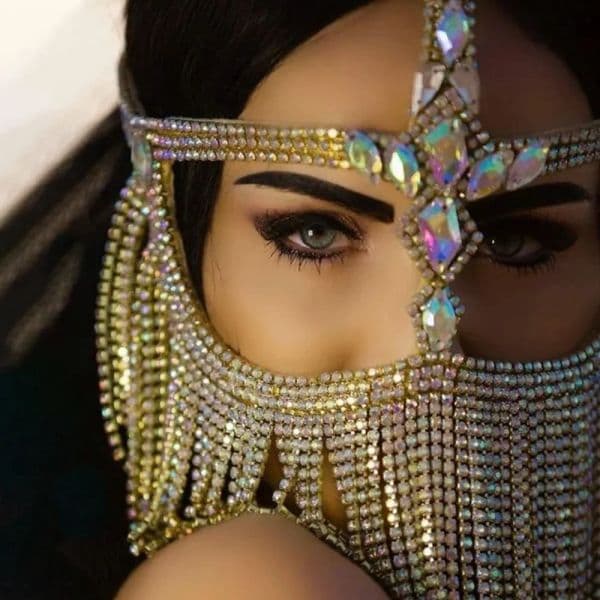 Tassel Veil Masks Women Headwear Rhinestone Chain Face Mask Masquerade Dance Party Costume Sexy Face Curtain Accessories Jewelry