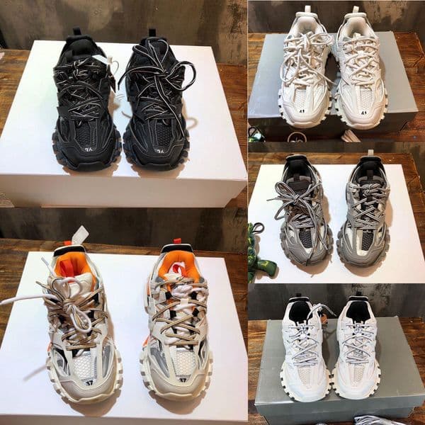 track tracks Top designer shoe mens women trainer luxury shoes Track 3 3.0 Triple white black leather Tess.s. trainers platform sneaker
