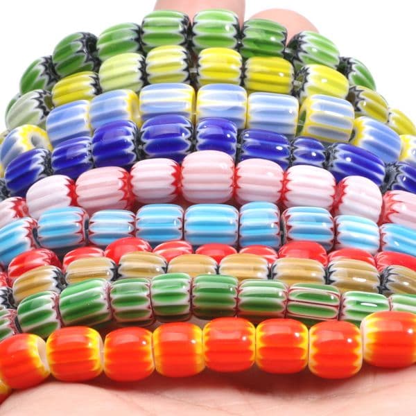 6/8mm Multicolor Murano Lampwork Beads For Jewelry Making DiyCrafts Accessories Round Glass Pumpkin shape Beads