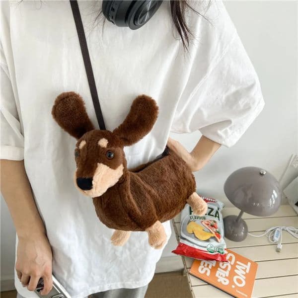 Cartoon Bag Plush Cute Puppy Shoulder Bag Cute Plush Crossbody Bag Women Bag 250704