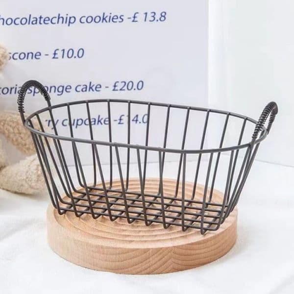 Iron Wire Storage Basket With Handle Vintage Fruit Basket Iron Snack Basket Sundries Organizer Small Vintage Metal Bread Basket