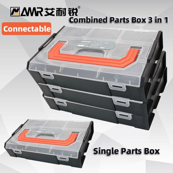 AMR Adjustable Compartment Plastic Storage Box Earring Bead Screw Practical Holder Case Connectable Organizer Container Tool Box