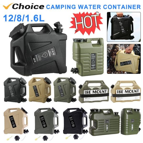 12L Water Storage Container No Leakage Camping Water Storage Carrier Portable Large Capacity Water Tank Outdoor Picnic Accessory