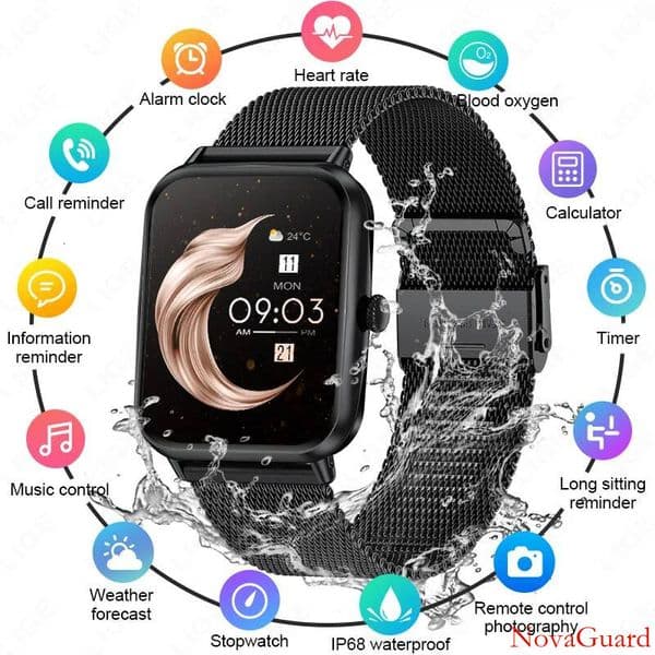 LIGE's latest smartwatch sports meter step multi-functional watch lift screen light sleep monitoring music control Bluetooth call Remote photography