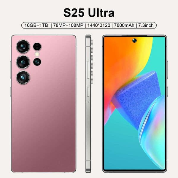i15 i16 5G Mobile Phone S25 Ultra Actual 7.2 Inch 16mp+26mp Android 12 Octa-Core True 4G (4+64)