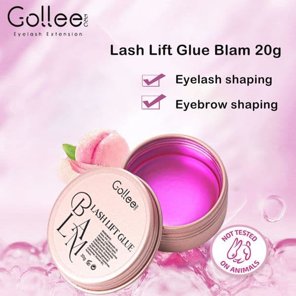 Gollee Lash Lift Glue Blam for Eyelash Lifting Eyebrow Fixing Wax Non-irritating Strong Fixative Peach Scent Eyebrow Gel Solid