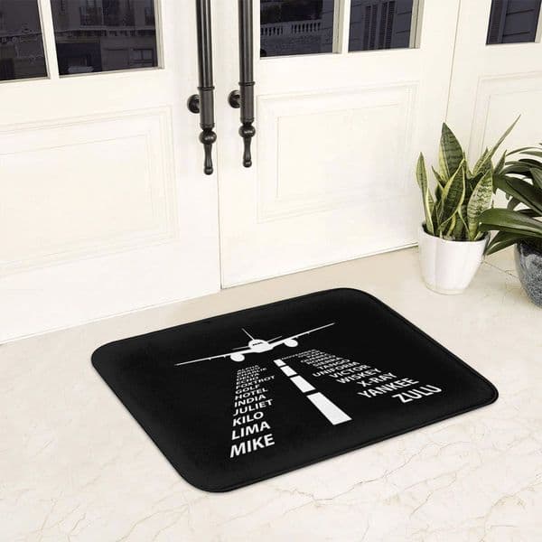 Phonetic Alphabet Pilot Airplane Funny Aviation Gift Doormat Anti-skid Bathroom Floor Mats Home Entrance Rugs Carpet Footpad