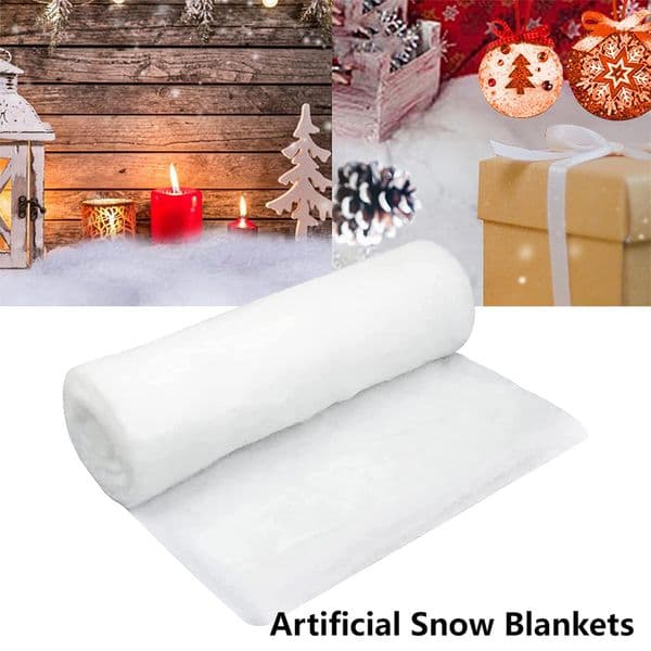 Artificial Christmas Fake Snow Cotton Carpet Thickened Winter Artificial Snow Blankets Landscapes for Xmas Tree DIY Decor Gifts