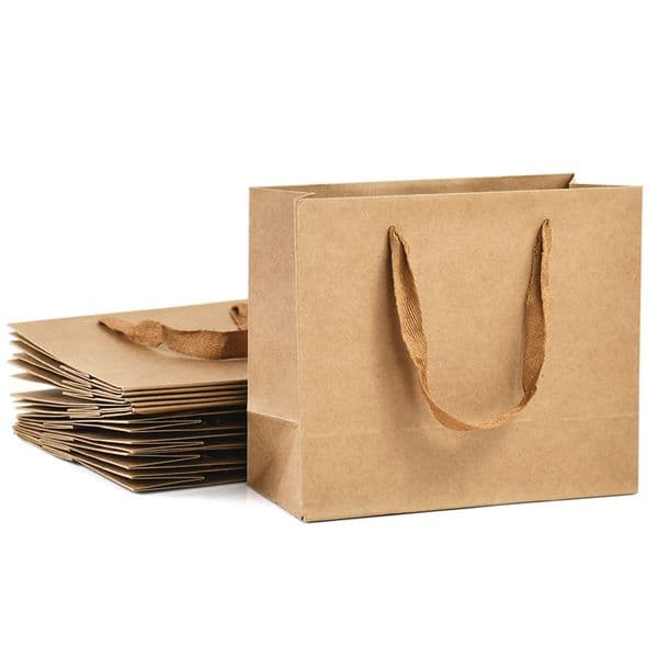 10Pcs Kraft Paper Gift Bags Birthday Party Wedding Favors for guests Baby Shower Christmas Candy Cookie Gift Packaging Supplies
