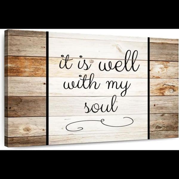 Elephant Zen Quote Canvas It Is Well With My Soul Christian Wall Art Bible Verses Religious Faith Decor x Panel