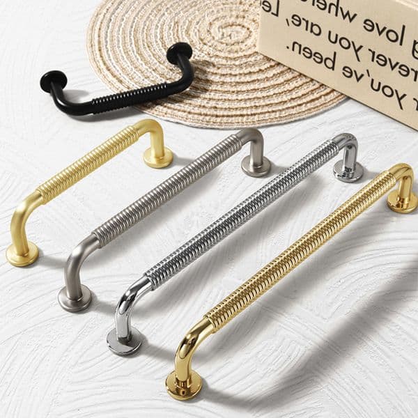 Modern Screw Thread Handles for Furniture Simple Kitchen Cabinet Handles Golden Drawer Wardrobes Dresser Shoe Cabinets Pulls