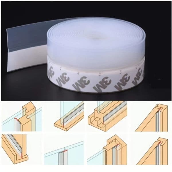 Door Draft Stopper Window Seal Strip Dust and Noise Insulation Silicone Weather Stripping for Shower Doors Gaps Anti-Collision