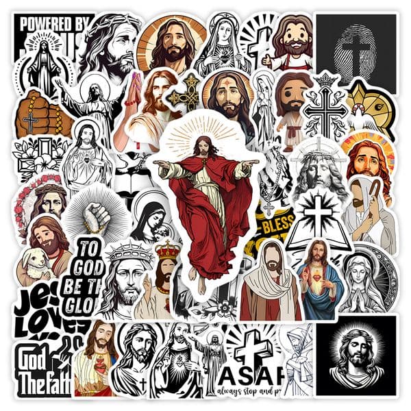Jesus Bible God Christian Stickers Faith Church Art DIY Gift Waterproof Graffiti Decal for Laptop Phone Scrapbook Luggage Bottle