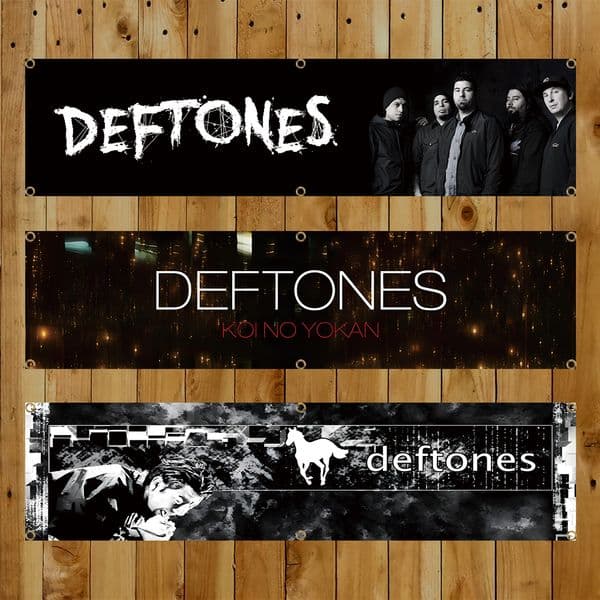 60x240cm D-Deftone Alternative Metal Band Banner Flag Polyester Printed Music Banner for Decor