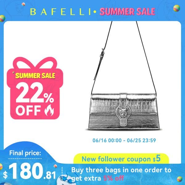 BAFELLI 2025 NEW WOMEN'S LUXURY BAGS CAT BRAND FASHION HANDBAG SILVER LEATHER CLUTCH STYLISH EVENING CASUAL PURSE HIGH QUALITY