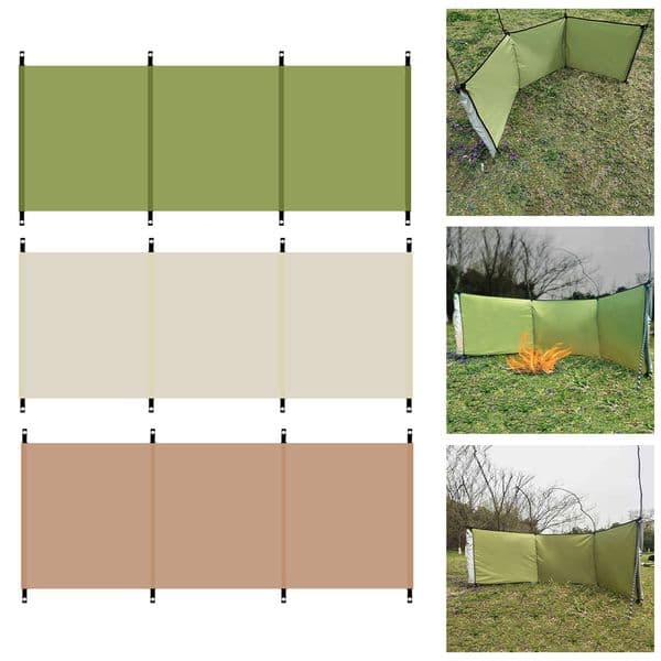 Outdoor 210D Oxford Cloth Camping Windscreen Portable Foldable Windshield Privacy Screen Beach Garden Hike BBQ Picnic Sidewall