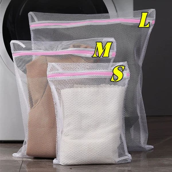 Mesh Laundry Bag Coarse Net Zippered Laundry Wash Bags Dirty Clothes Lingerie Cleaning Organizer Pouch Washing Machine Household