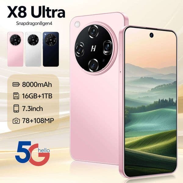A2 I15 I16 5G Mobile X8 Ultra 3+16GB Incell Perforated Smart Large Screen All-in-One 4G Network Phone
