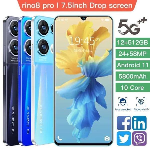 A2 I15 I16 5G New Rino 8 Pro Smartphone 7.5inch Large Screen 2+16GB Android Gaming Phone