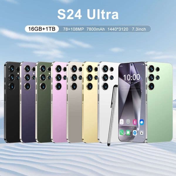 A2 I15 I16 5G Mobile Phone S24 Ultra 7.3inch Android 12.0 Octa Core 16.0million Pixel True 4G 4+128