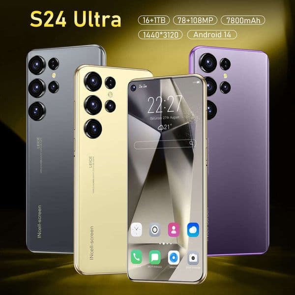 A2 I15 I16 5G S24 Ultra 2+16 incell Left Perforated Large Screen All-in-One 4G Mobile Phone