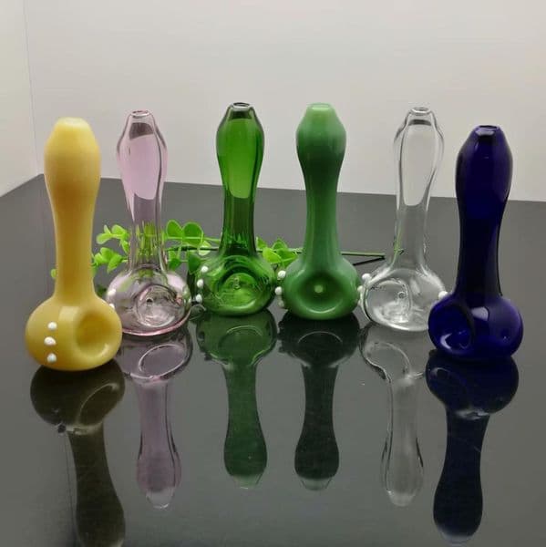 Smoking Pipes Coloured flat-bottomed pipe Glass Bongs Glass Smoking Pipe