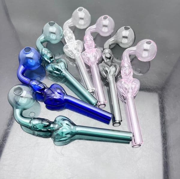 Hookah Bong Glass Oil Burner Water Smoke Pipes Hot selling elongated large bubble curved pot beauty glass pipe