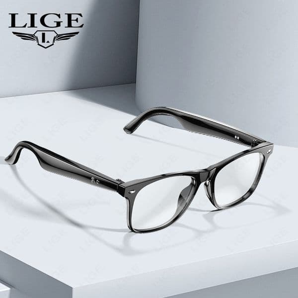 LIGE Smart glasses Wireless call touch key music control translation glasses IP67 waterproof and blue light-proof outdoor sports sunglasses Audio headphones