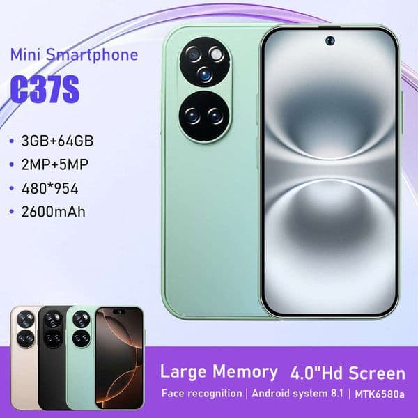 A2 I15 I16 5G C37S Smartphone 4inch Small Screen Mini 4G Android Backup Phone Low Price