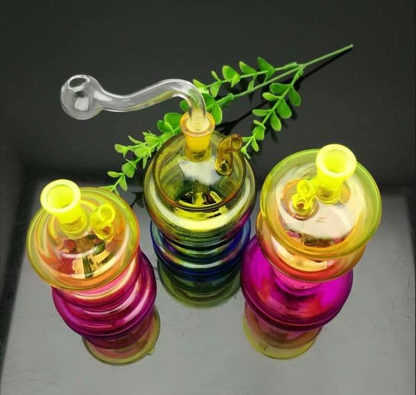 Super-silence of multi-color special-shaped glass cigarette kettles Wholesale Bongs Oil Burner Pipes Water Pipes Glass Pipe Oil Rigs Smoking
