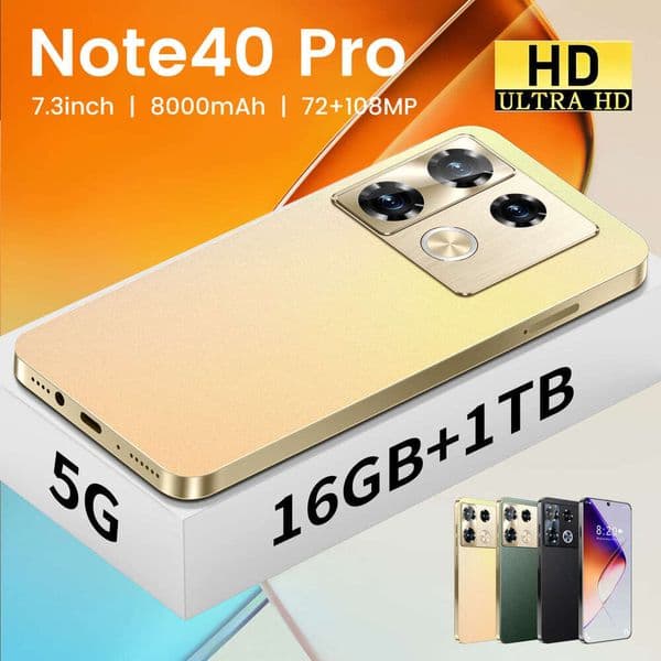 A2 I15 I16 5G 2025 New Hot Selling Mobile Phone Note40 Pro7.3 Large Screen 16+1T Android Smartphone