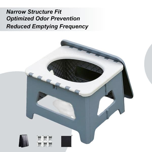 Camping Toilet Portable Potty For Camping Foldable Stool Compact Design Accessories Seat For Hiking Boat Backpacking Tent Shower