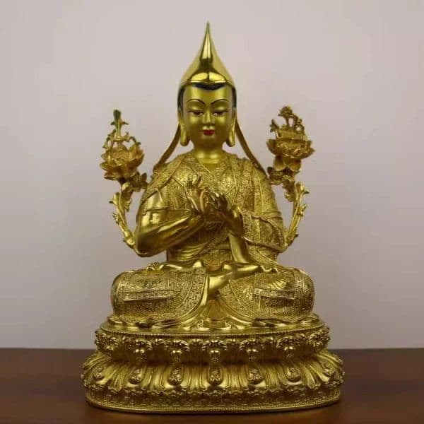 Lucky Copper Attract Wealth Master Buddha Statue Ornament Home Living Decor