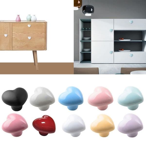Drawer Closet Handles Cupboard Knobs Ceramic Cabinet Door Handles Heart Shape Knobs Practical Home Decoration Hardware