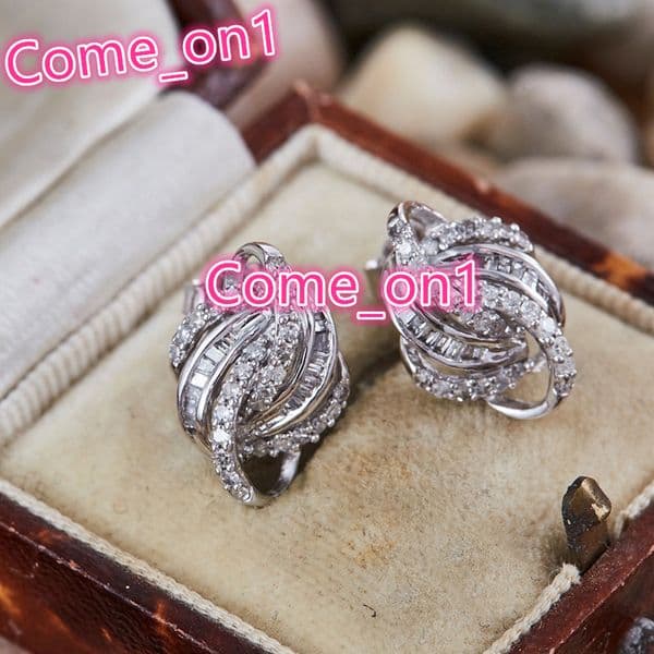 Factory Exquisite Irregular Line Twist Design Zircon Earrings Trend Party Jewelry Silver Plated CZ Stud Earring for Women