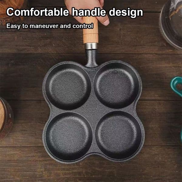 4 Hole Omelet Pan Egg Frying Pan Nonstick Divided Egg Omelet Pan Granite Coating Pancake Pan for Gas Stove and Induction Cooker