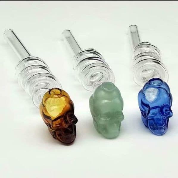 Coloured spiral skull glass cooker Wholesale Bongs Oil Burner Pipes Water Pipes Glass Pipe Oil Rigs Smoking