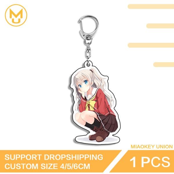 Charlotte Tomori Nao Beautiful Girl Squatting High Quality Double Sided Acrylic Keyring Versatile Jewelry Accessories Gifts